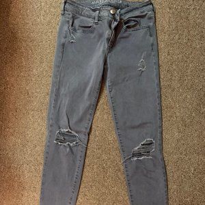 Gray Ripped American Eagle Jeans
